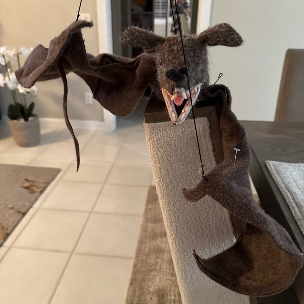 Hanging Brown Bat Halloween Decoration